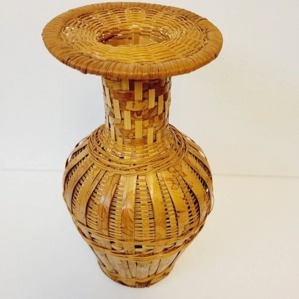 Handmade Bottle Neck Wicker Basket